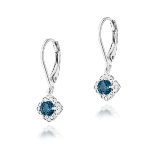 Kolczyki K0571 Topaz London Blue 2 x 0,30ct białe złoto