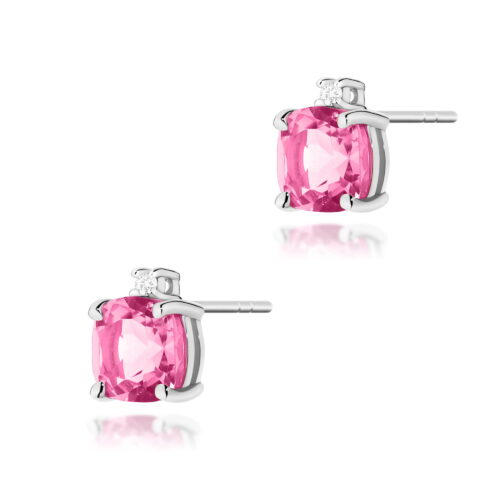 Kolczyki K0573 Topaz Różowy 2 x 1,10ct białe złoto sztyft