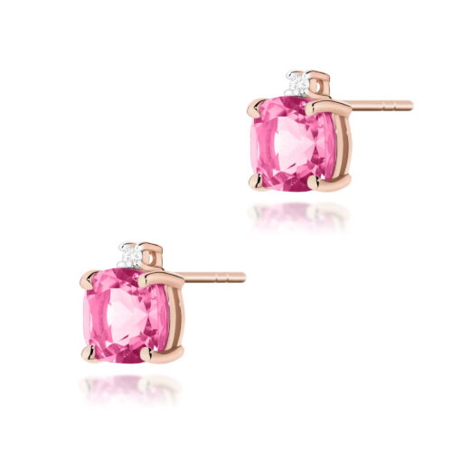 Kolczyki K0573 Topaz Różowy 2 x 1,10ct różowe złoto sztyft