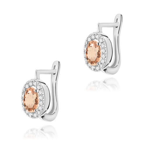 Kolczyki K0574 Morganit 2 x 0,40ct białe złoto