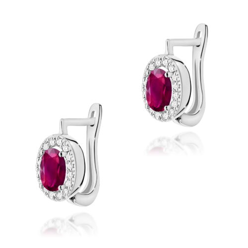 Kolczyki K0574 Rodolit 2 x 0,50ct białe złoto