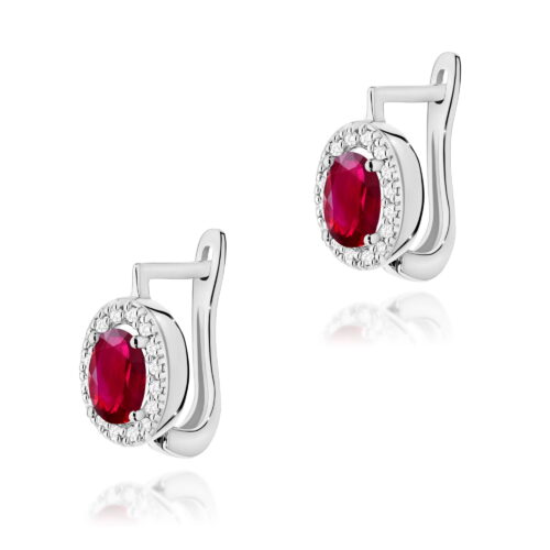 Kolczyki K0574 Rubin 2 x 0,60ct białe złoto