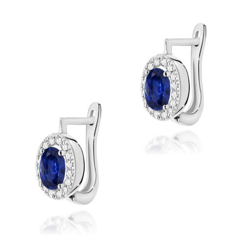 Kolczyki K0574 Szafir 2 x 0,70ct białe złoto