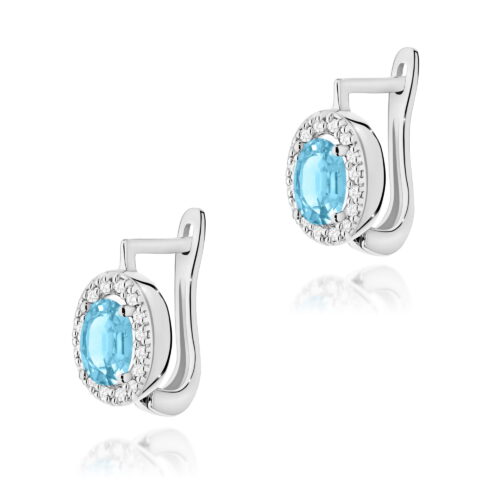 Kolczyki K0574 Topaz Swiss 2 x 0,50ct białe złoto