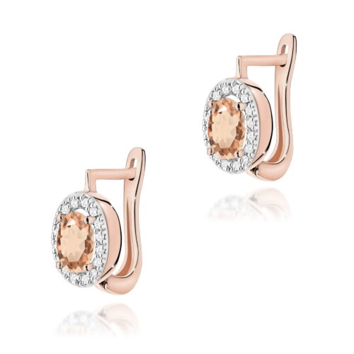 Kolczyki K0574 Morganit 2 x 0,40ct różowe złoto