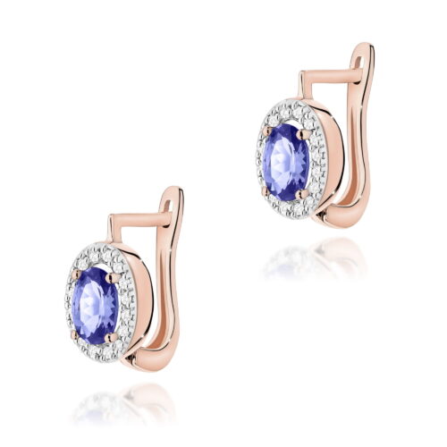 Kolczyki K0574 Tanzanit 2 x 0,40ct różowe złoto