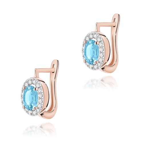 Kolczyki K0574 Topaz Swiss 2 x 0,50ct różowe złoto
