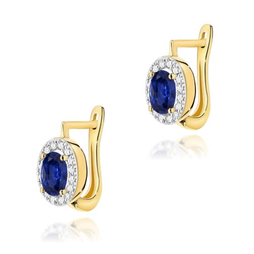 Kolczyki K0574 Szafir 2 x 0,70ct żółte złoto