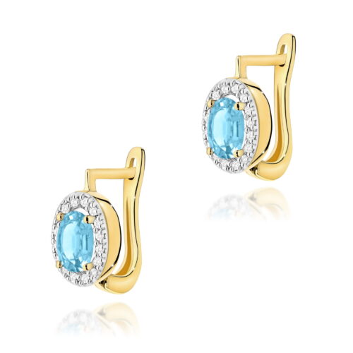 Kolczyki K0574 Topaz Swiss 2 x 0,50ct żółe złoto