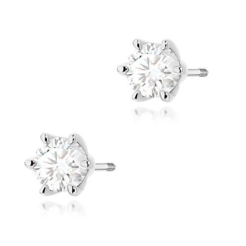 Kolczyki K0575 Diament 2 x 0.70ct białe złoto sztyft zakręcany