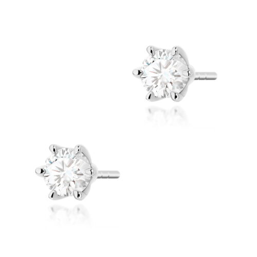 Kolczyki K0575 Diament Laboratoryjny 2 x 0.40ct białe złoto
