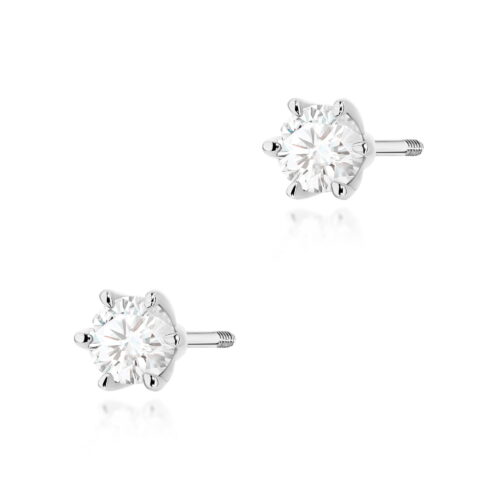 Kolczyki K0575 Diament Laboratoryjny 2 x 0.30ct białe złoto sztyft zakręcany