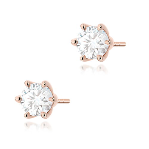 Kolczyki K0575 Diament 2 x 0.70ct różowe złoto