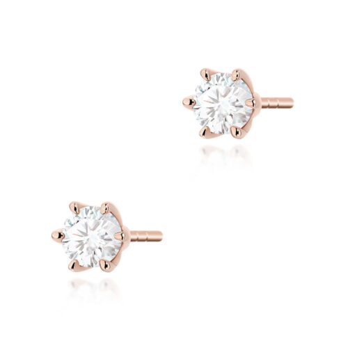 Kolczyki K0575 Diament Laboratoryjny 2 x 0.30ct różowe złoto