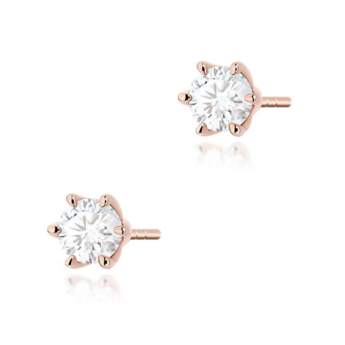 Kolczyki K0575 Diament Laboratoryjny 2 x 0.40ct różowe złoto