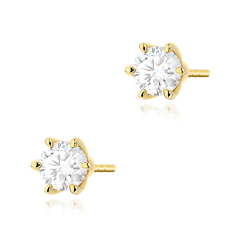 Kolczyki K0575 Diament 2 x 0.50ct żółte złoto