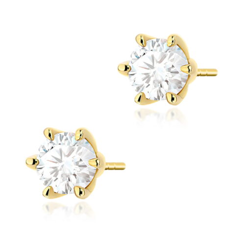 Kolczyki K0575 Diament 2 x 1.00ct żółte złoto