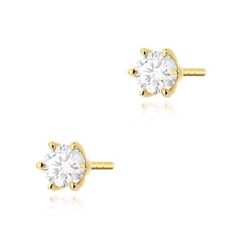 Kolczyki K0575 Diament Laboratoryjny 2 x 0.30ct żółte złoto