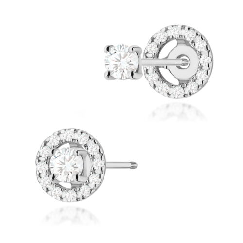 Kolczyki K0576 Diament Laboratoryjny 2 x 0.10ct białe złoto sztyft zakręcany