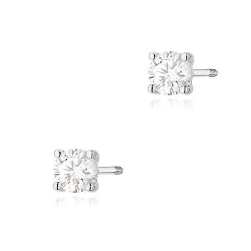 Kolczyki K0577 Diament Laboratoryjny 2 x 0.30ct białe złoto sztyft zakręcany
