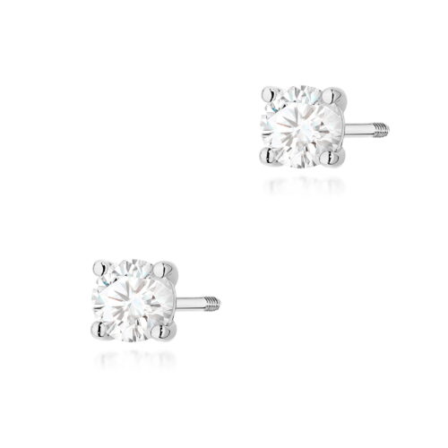 Kolczyki K0577 Diament Laboratoryjny 2 x 0.40ct białe złoto sztyft zakręcany