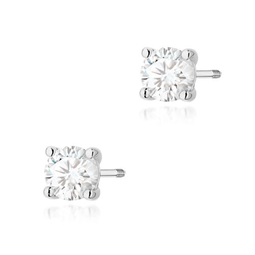 Kolczyki K0577 Diament Laboratoryjny 2 x 0.70ct białe złoto sztyft zakręcany