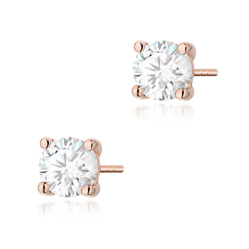 Kolczyki K0577 Diament 2 x 1.00ct różowe złoto