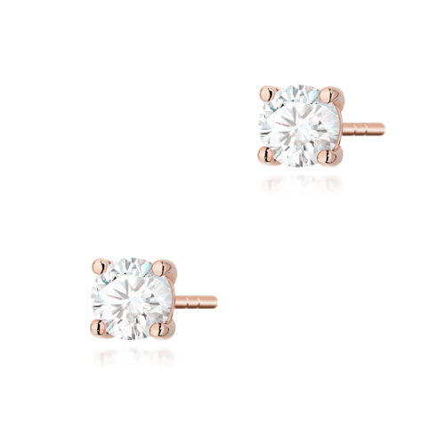 Kolczyki K0577 Diament Laboratoryjny 2 x 0.40ct różowe złoto