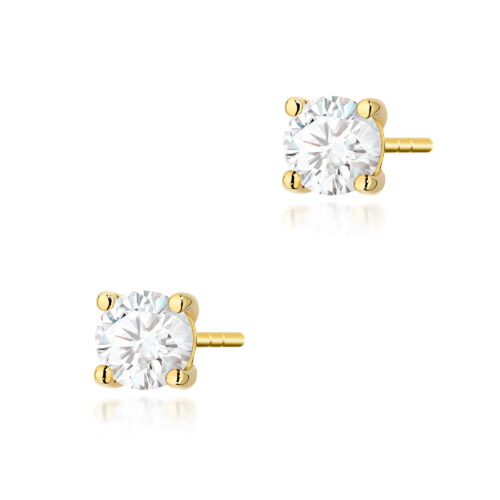 Kolczyki K0577 Diament 2 x 0.50ct żółte złoto