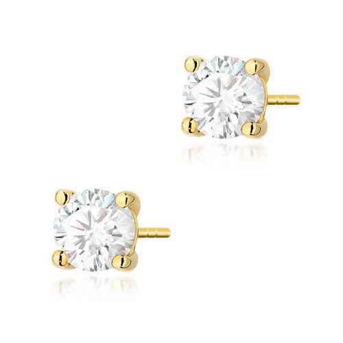 Kolczyki K0577 Diament 2 x 1.00ct żółte złoto