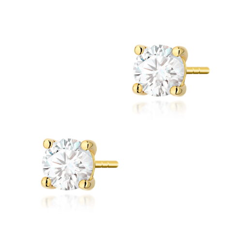Kolczyki K0577 Diament Laboratoryjny 2 x 0.70ct żółte złoto