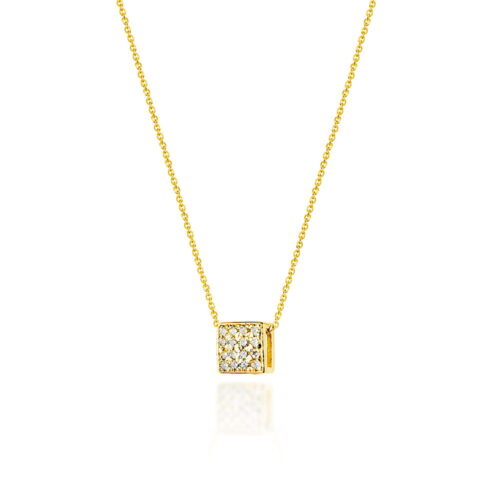 Naszyjnik N0013 z diamentami żółte złoto