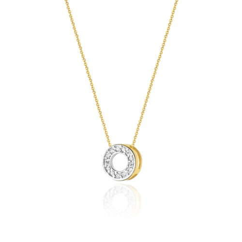 Naszyjnik N0014 z diamentami żółte złoto