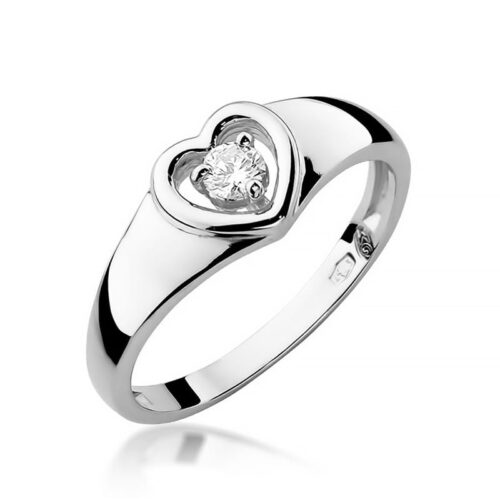 Pierścionek W0001 Diament 0,10ct białe złoto