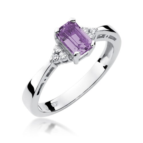 Pierścionek W0002 Ametyst 0,50ct białe złoto