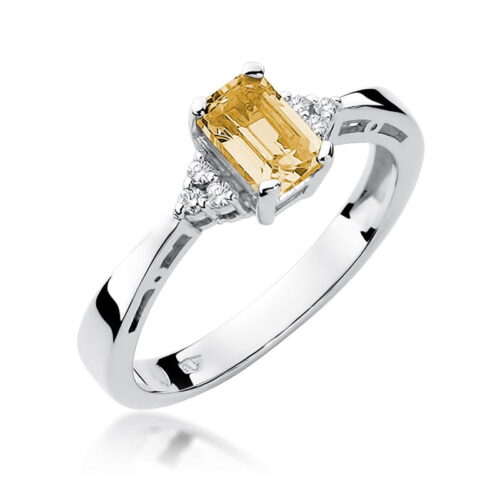Pierścionek W0002 Cytryn 0,60ct białe złoto