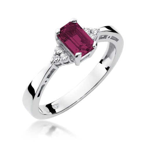 Pierścionek W0002 Rubin 0,80ct białe złoto
