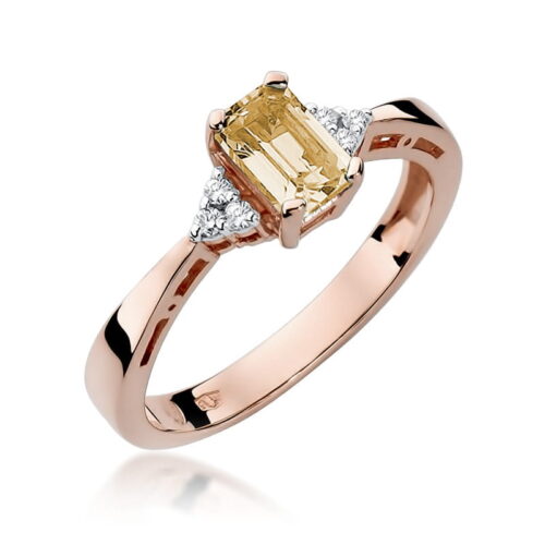 Pierścionek W0002 Cytryn 0,60ct różowe złoto