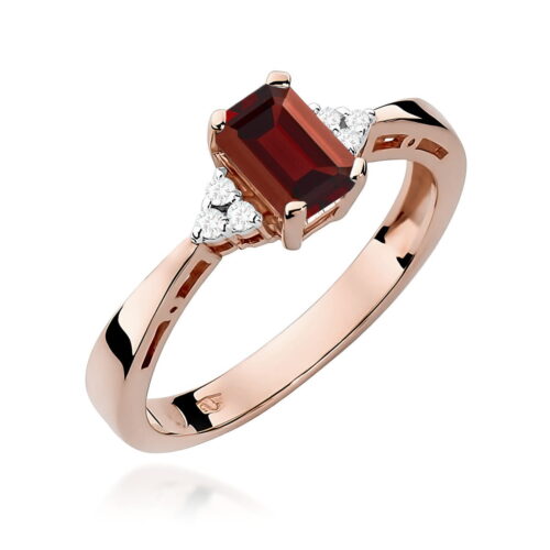Pierścionek W0002 Granat 0,70ct różowe złoto