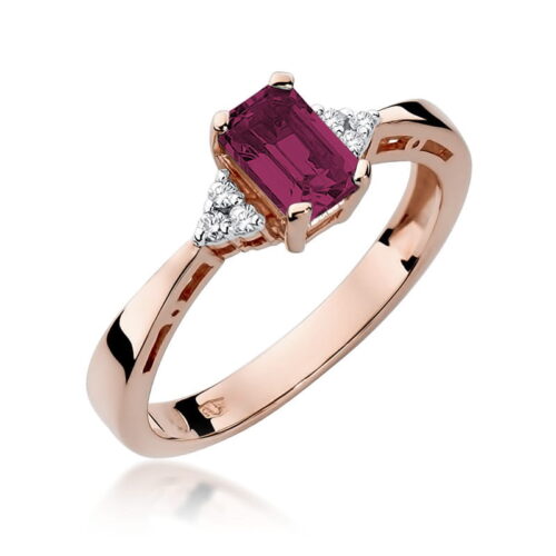 Pierścionek W0002 Rubin 0,80ct różowe złoto