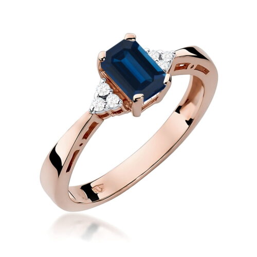 Pierścionek W0002 Szafir 0,60ct różowe złoto