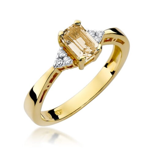 Pierścionek W0002 Cytryn 0,60ct żółte złoto