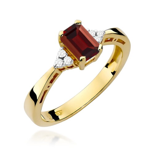 Pierścionek W0002 Granat 0,70ct żółte złoto
