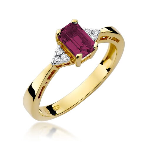 Pierścionek W0002 Rubin 0,80ct żółte złoto