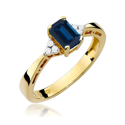 Pierścionek W0002 Szafir 0,60ct żółte złoto