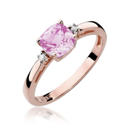 Pierścionek W0003 Różowy Topaz 1,10ct różowe złoto