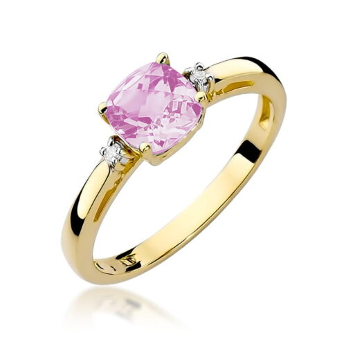 Pierścionek W0003 Różowy Topaz 1,10ct żółte złoto