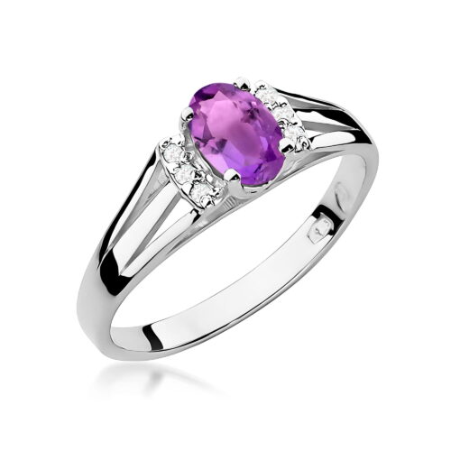 Pierścionek W0005 Ametyst 0,40ct białe złoto