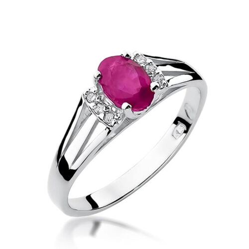 Pierścionek W0005 Rubin 0,60ct białe złoto