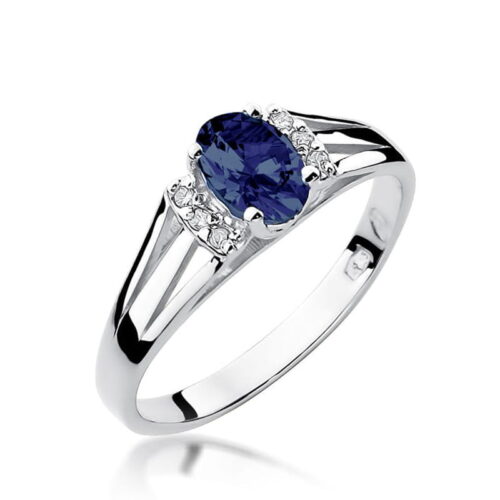 Pierścionek W0005 Szafir 0,70ct białe złoto